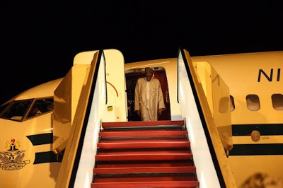 buhari arrives abuja after un