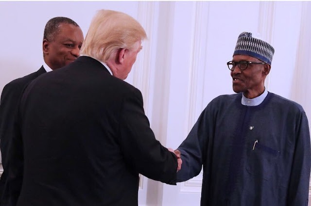 President Muhammadu Buhari with U.S. President Donald Trump