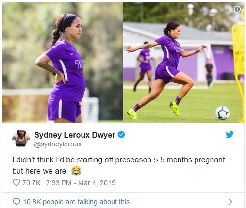 pregnant footballer