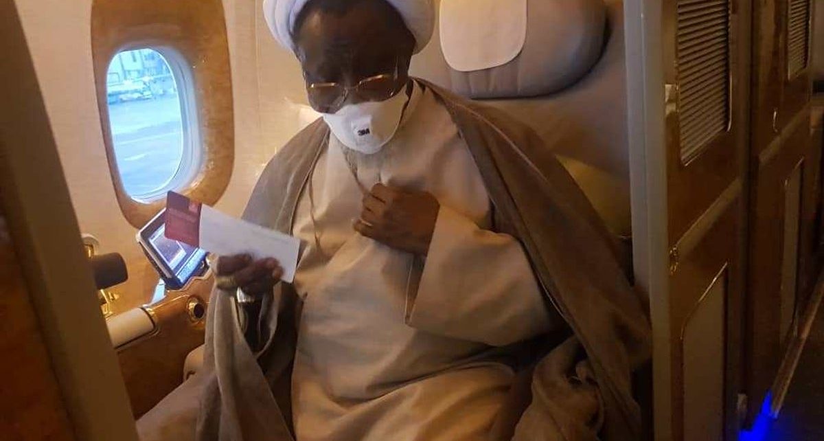 zakzaky in plane to India