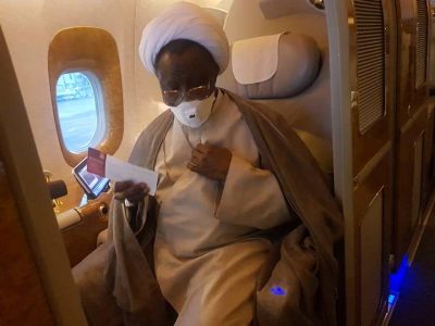 zakzaky in plane to India