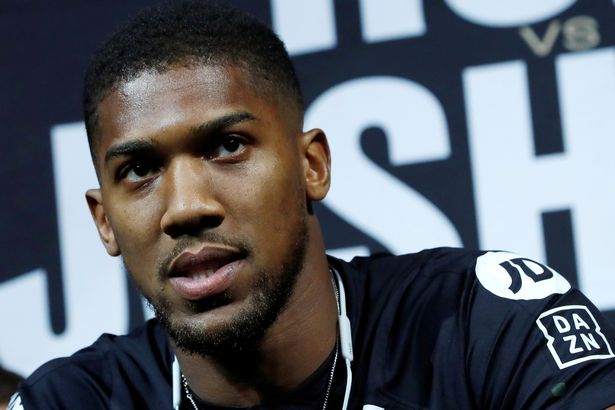 0 FILE PHOTO Boxer Anthony Joshua speaks at a news conference ahead of his heavyweight boxing title r