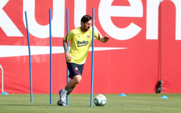 Lionel Messi recommenced training at Barcelona's Joan Gamper facility on Friday as La Liga eyes a June return to action