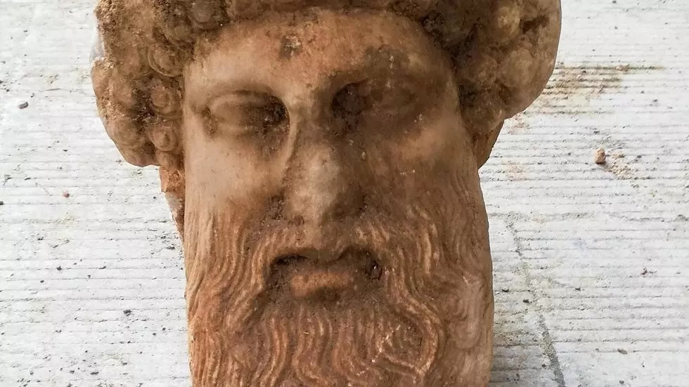 ancient statue of hermes dug up in athens